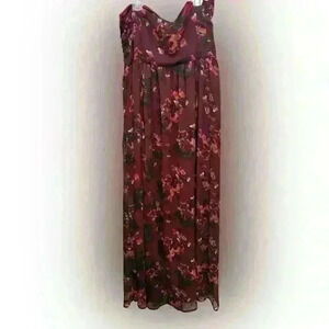 Red and Black Strapless Dress